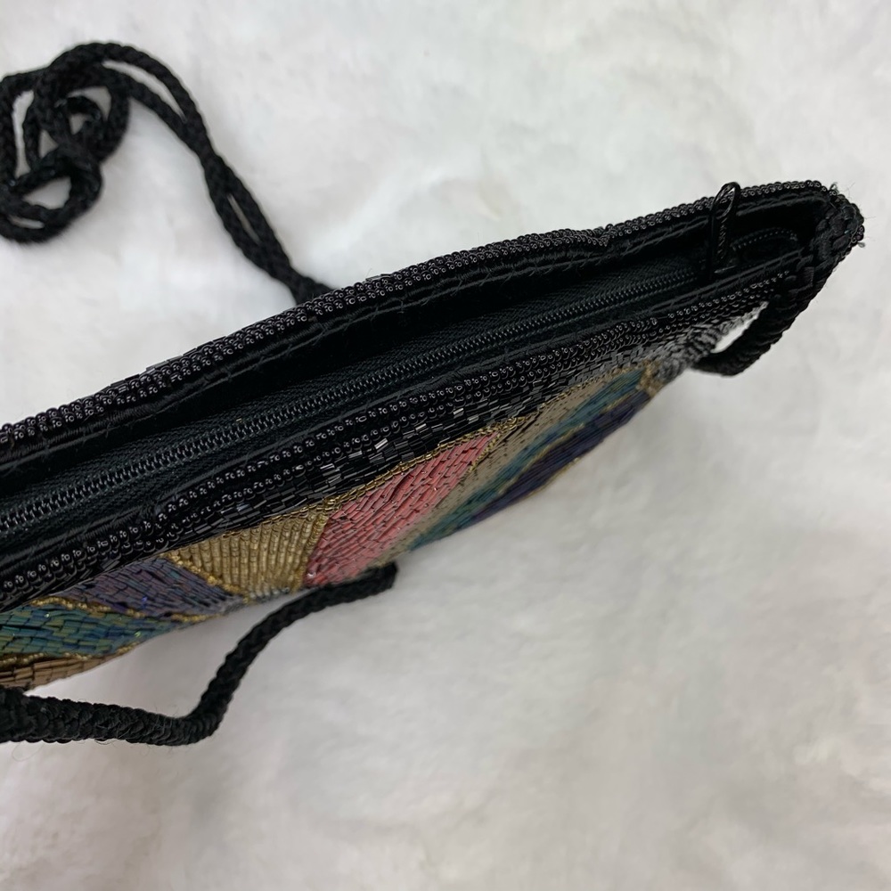 Beaded Evening Bag. Crossbody. Peacock Pattern - Picture 3 of 7